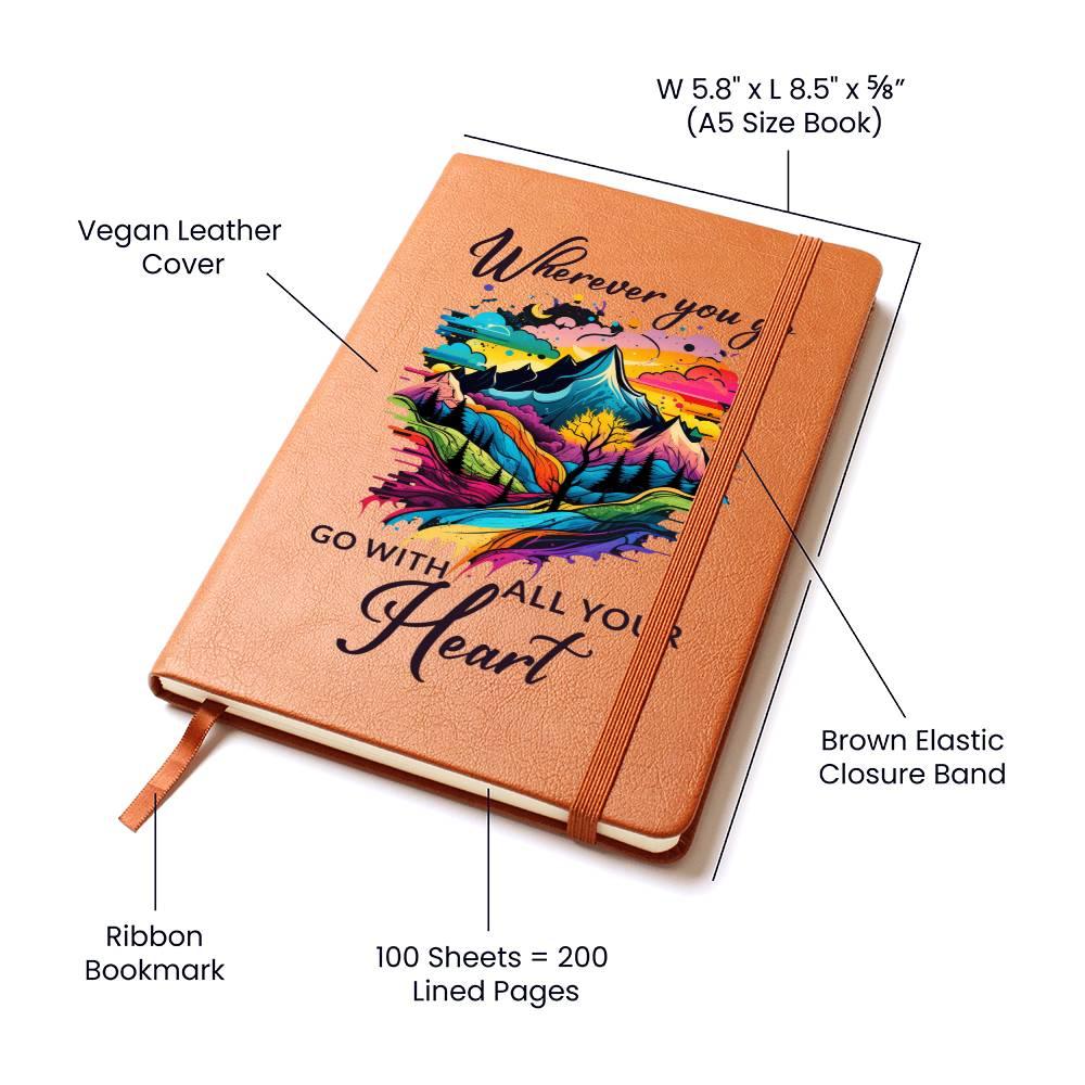 Wherever You Go, Go with all Your Heart Leather Journal - Mallard Moon Gift Shop