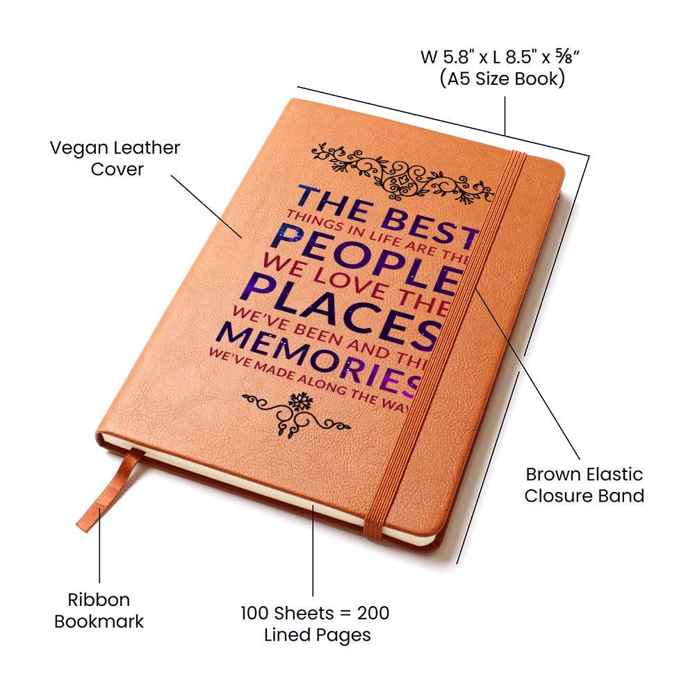 The Best Things are the People We Love Leather Journal - Mallard Moon Gift Shop