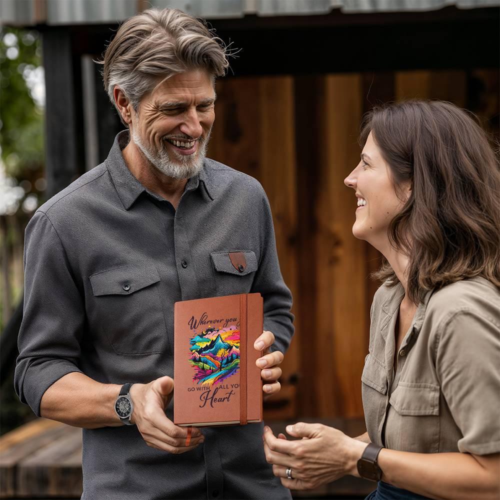 Wherever You Go, Go with all Your Heart Leather Journal - Mallard Moon Gift Shop