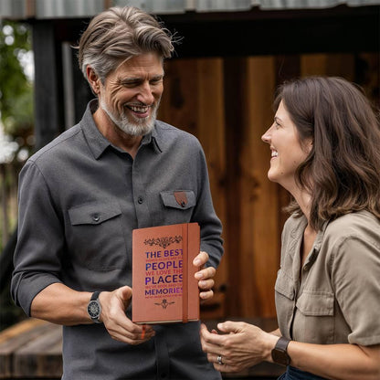 The Best Things are the People We Love Leather Journal - Mallard Moon Gift Shop