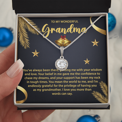 Gift for Grandma - You Mean the World To Me - Eternal Hope CZ Necklace - Mallard Moon Gift Shop