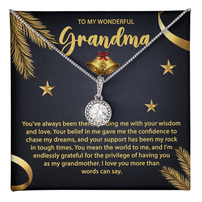 Gift for Grandma - You Mean the World To Me - Eternal Hope CZ Necklace - Mallard Moon Gift Shop