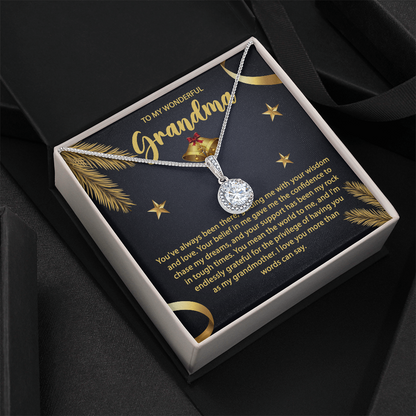 Gift for Grandma - You Mean the World To Me - Eternal Hope CZ Necklace - Mallard Moon Gift Shop