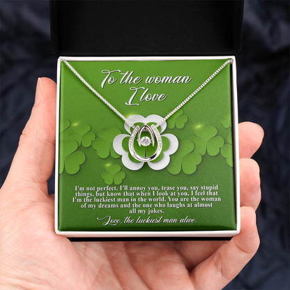 To the Woman of My Dreams– St. Patrick's Day Gift - Lucky in Love Necklace - Mallard Moon Gift Shop