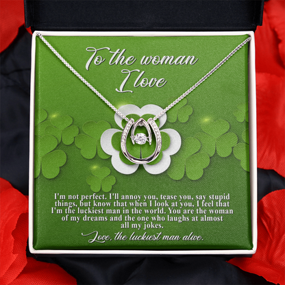 To the Woman of My Dreams– St. Patrick's Day Gift - Lucky in Love Necklace - Mallard Moon Gift Shop