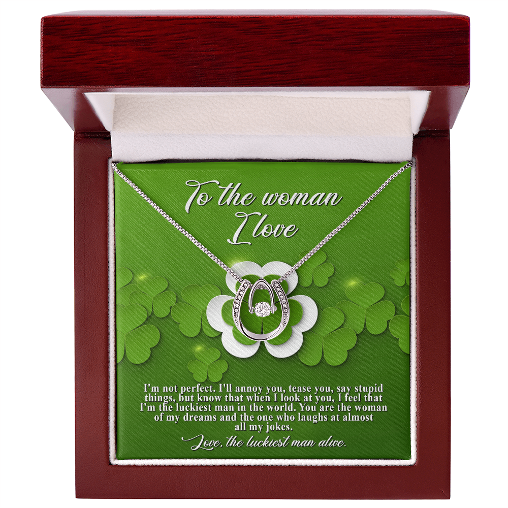 To the Woman of My Dreams– St. Patrick's Day Gift - Lucky in Love Necklace - Mallard Moon Gift Shop
