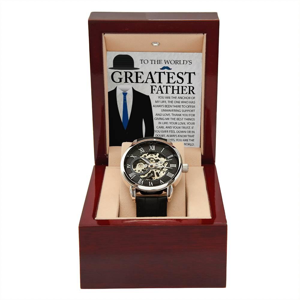 Dad Gift - You Are The Anchor in My Life Men's Openwork Watch with Gift Box - Mallard Moon Gift Shop