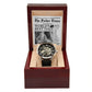 Dad Gift - Headline on The Father Times - World's Best Dad Men's Openwork Watch with Gift Box - Mallard Moon Gift Shop