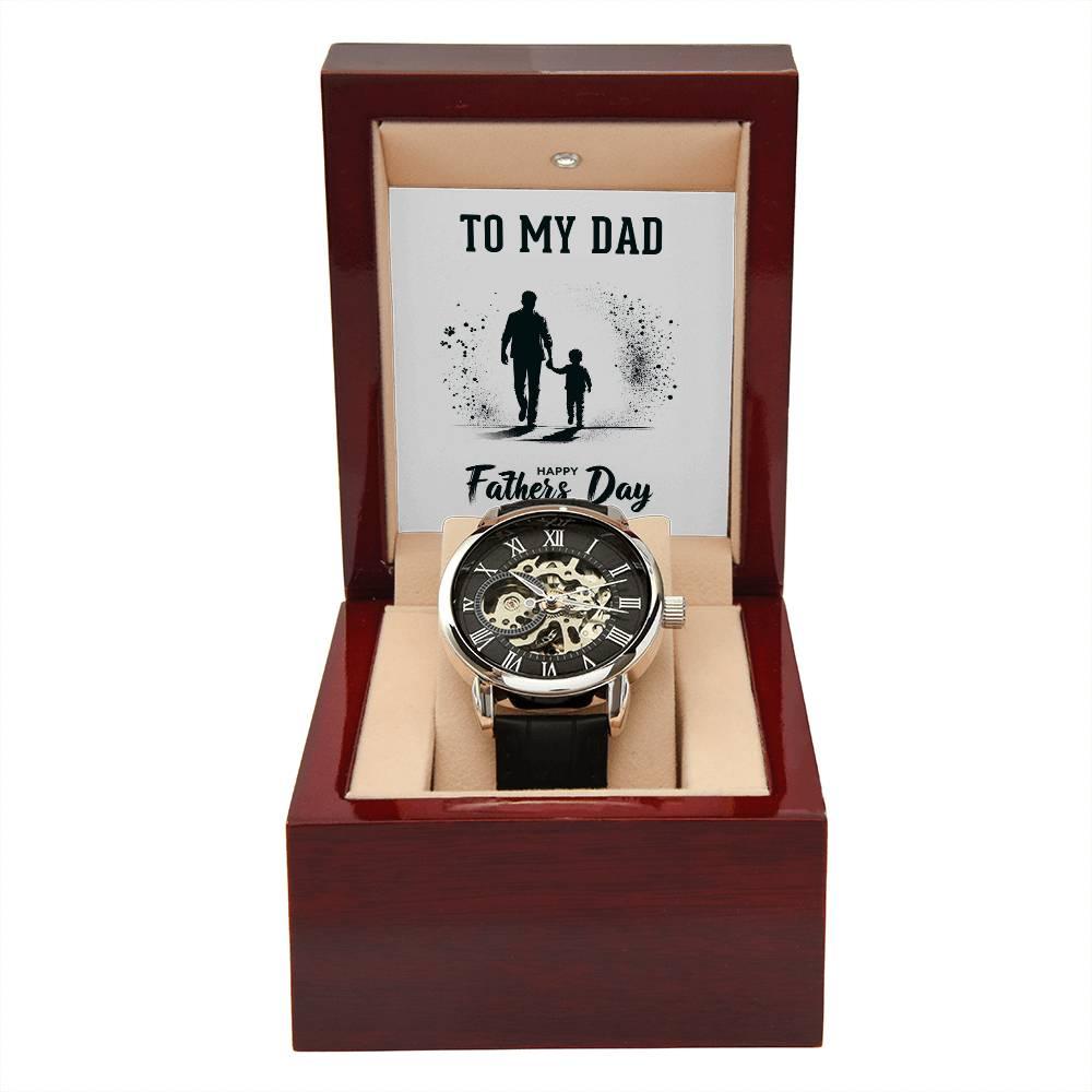 Dad Father's Day Gift Men's Openwork Watch with Gift Box - Mallard Moon Gift Shop