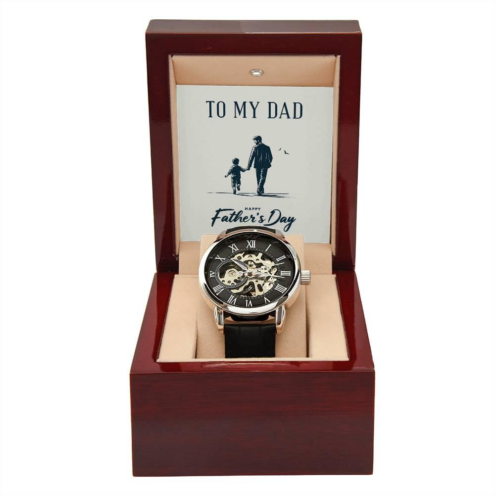 To My Dad Happy Father's Day Men's Openwork Watch with Gift Box - Mallard Moon Gift Shop