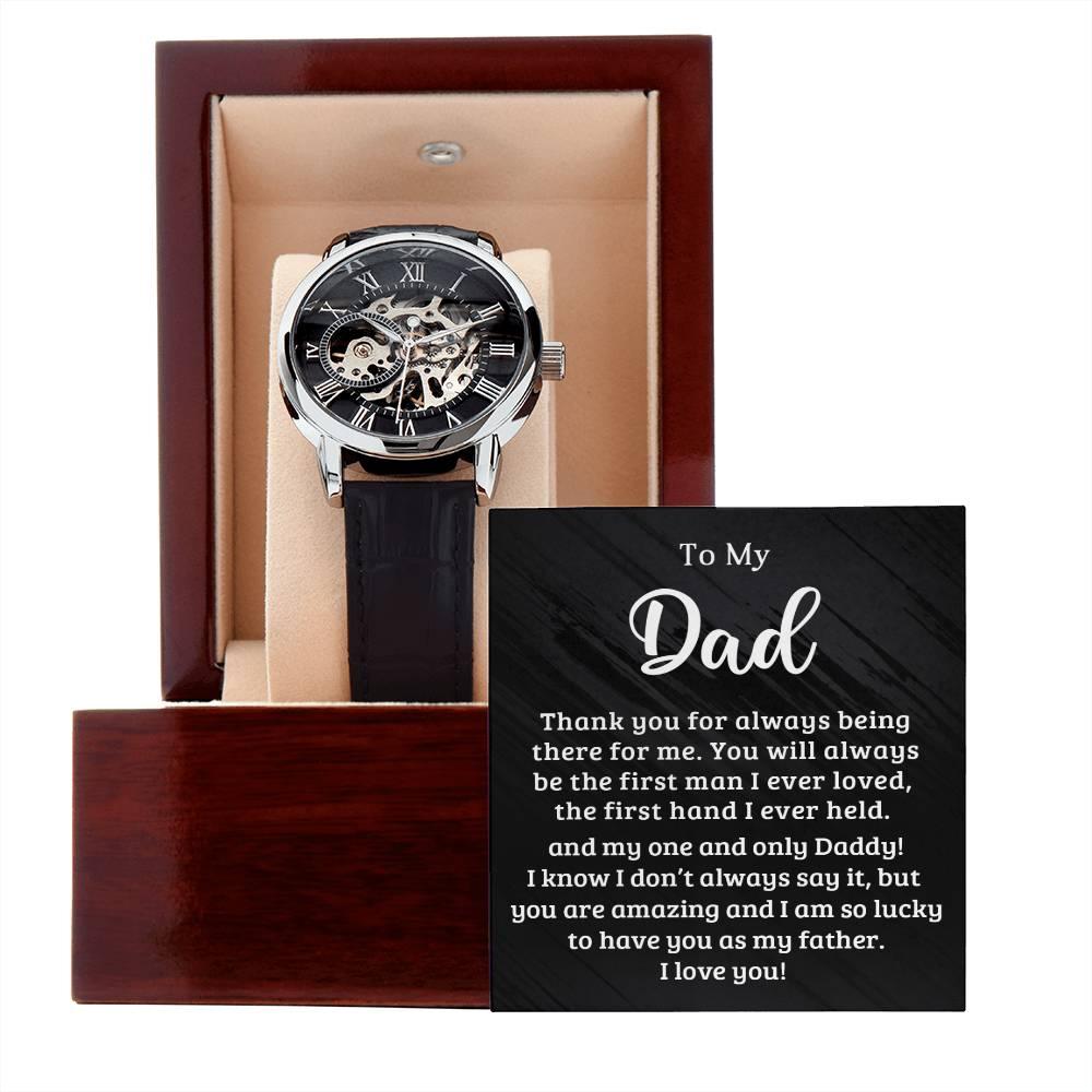 Dad The First Hand I Held Men's Openwork Watch with Gift Box - Mallard Moon Gift Shop