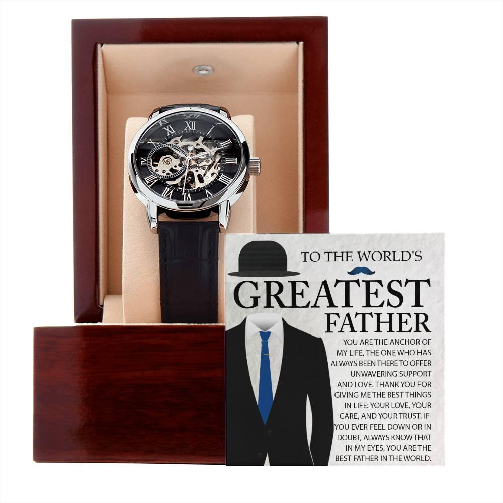 Dad Gift - You Are The Anchor in My Life Men's Openwork Watch with Gift Box - Mallard Moon Gift Shop