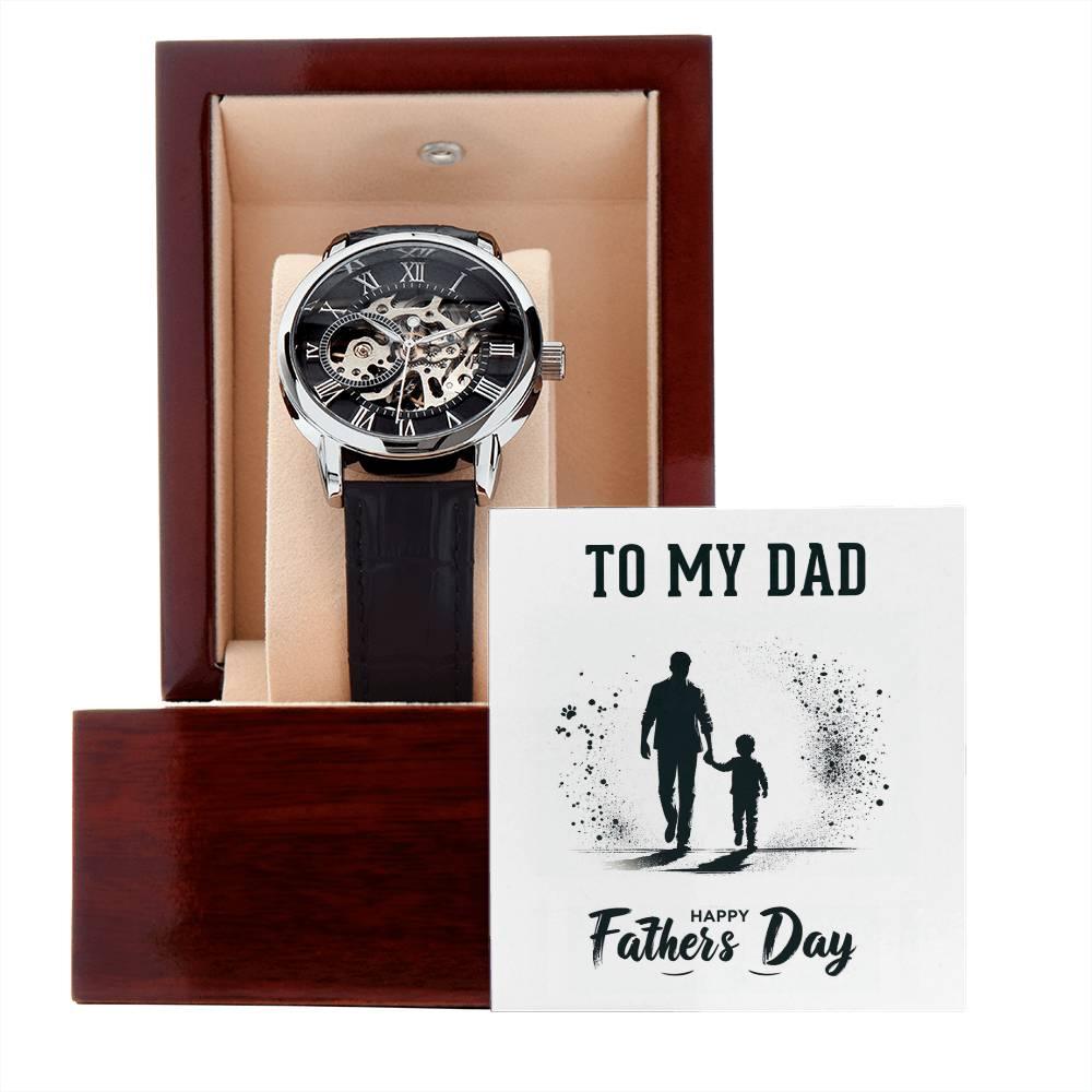 Dad Father's Day Gift Men's Openwork Watch with Gift Box - Mallard Moon Gift Shop