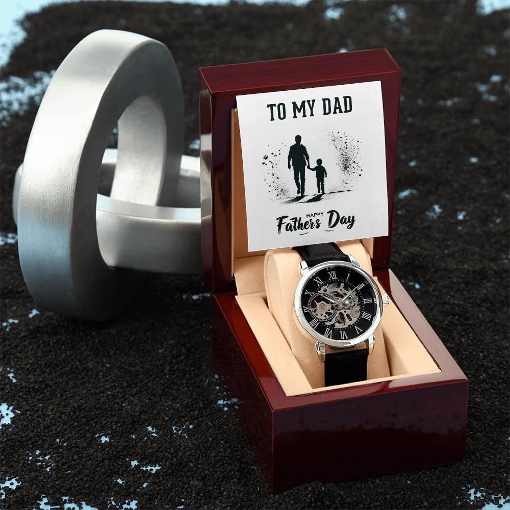 Dad Father's Day Gift Men's Openwork Watch with Gift Box - Mallard Moon Gift Shop