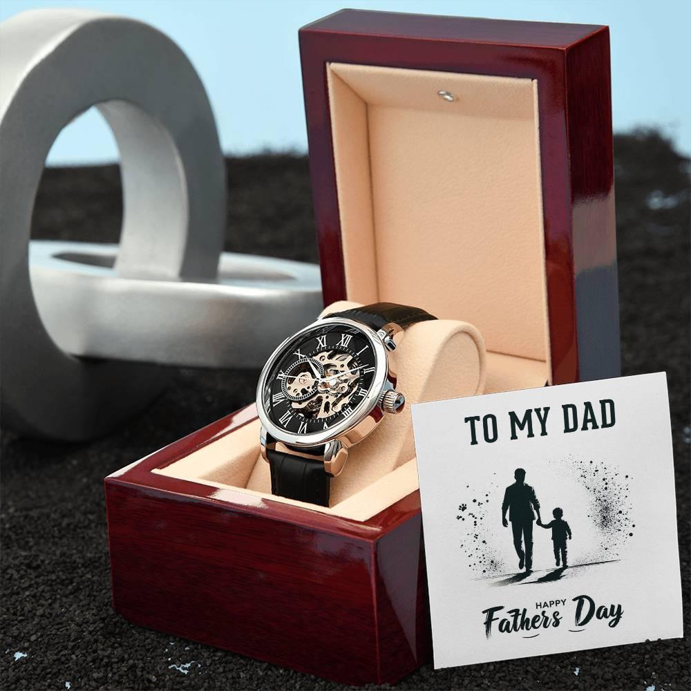 Dad Father's Day Gift Men's Openwork Watch with Gift Box - Mallard Moon Gift Shop