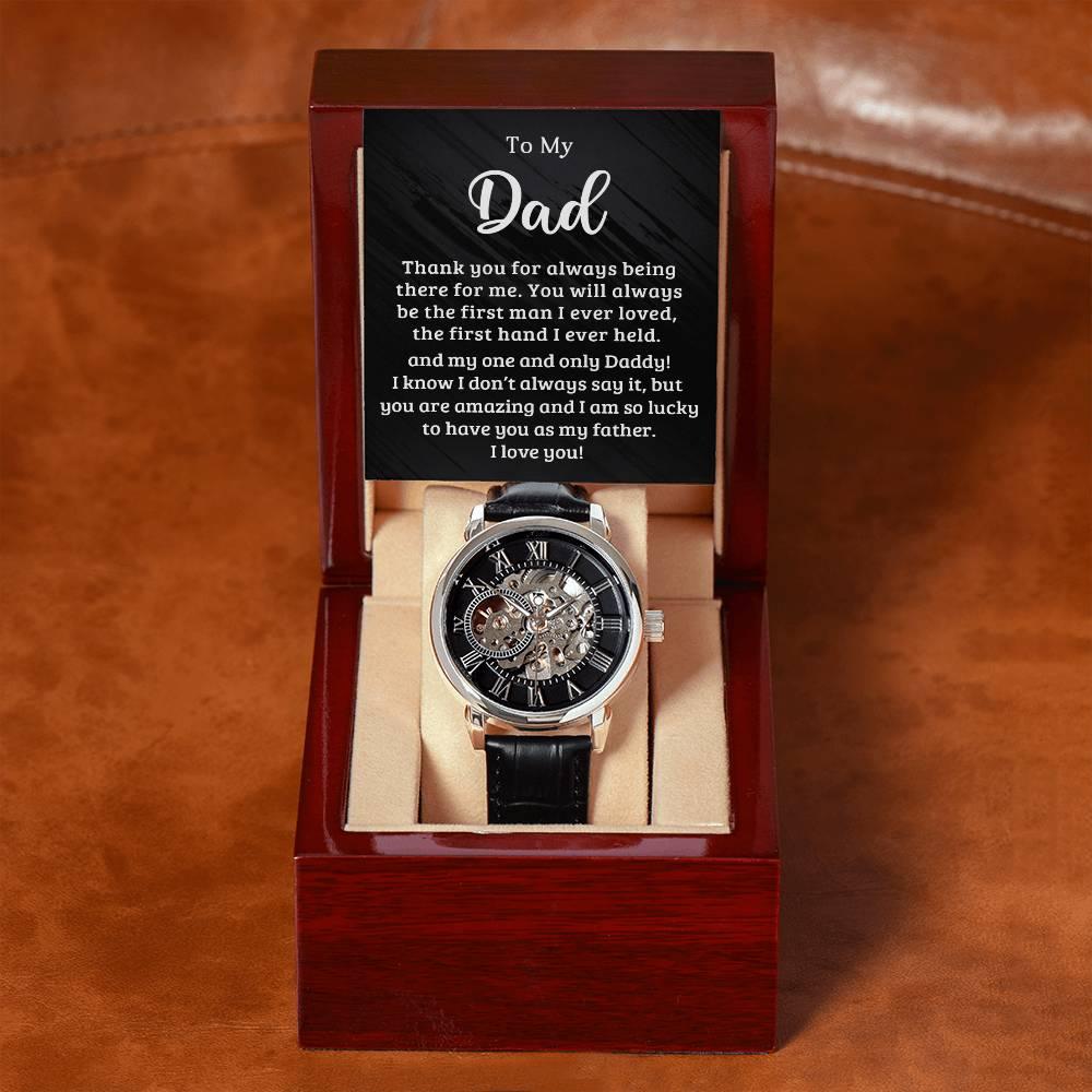 Dad The First Hand I Held Men's Openwork Watch with Gift Box - Mallard Moon Gift Shop