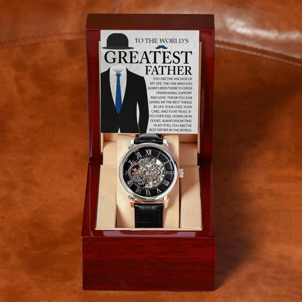 Dad Gift - You Are The Anchor in My Life Men's Openwork Watch with Gift Box - Mallard Moon Gift Shop