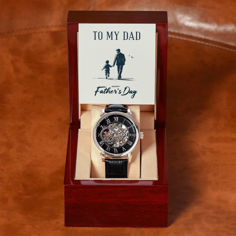 To My Dad Happy Father's Day Men's Openwork Watch with Gift Box - Mallard Moon Gift Shop