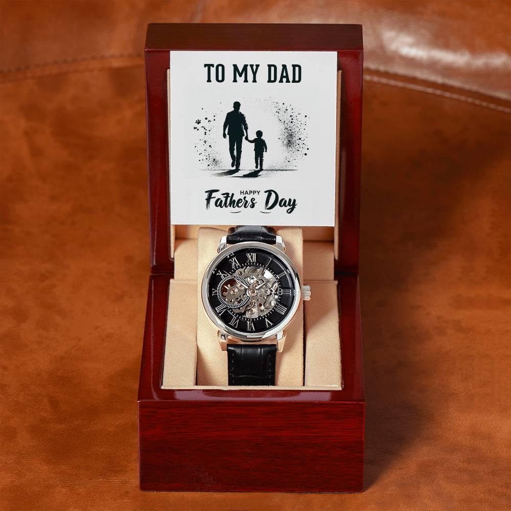 Dad Father's Day Gift Men's Openwork Watch with Gift Box - Mallard Moon Gift Shop