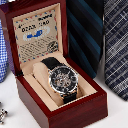 Dad Gift -Thanks for All The Embarrassing Dad Jokes and Dance Moves - Your Favorite Child Men's Openwork Watch with Gift Box - Mallard Moon Gift Shop