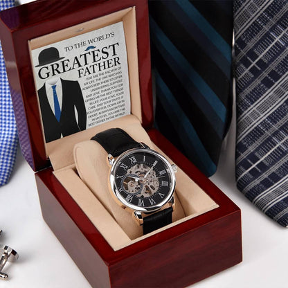 Dad Gift - You Are The Anchor in My Life Men's Openwork Watch with Gift Box - Mallard Moon Gift Shop