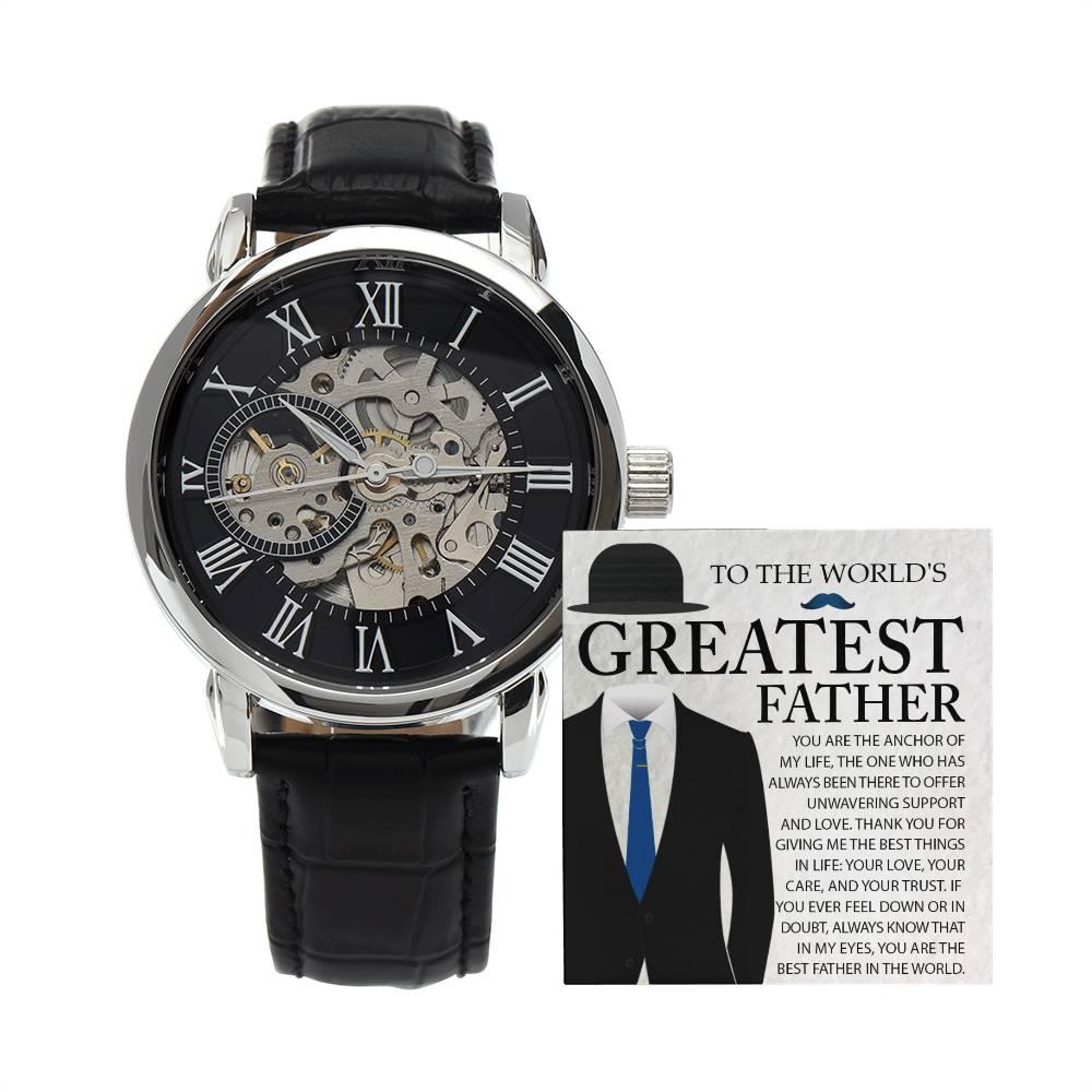Dad Gift - You Are The Anchor in My Life Men's Openwork Watch with Gift Box - Mallard Moon Gift Shop