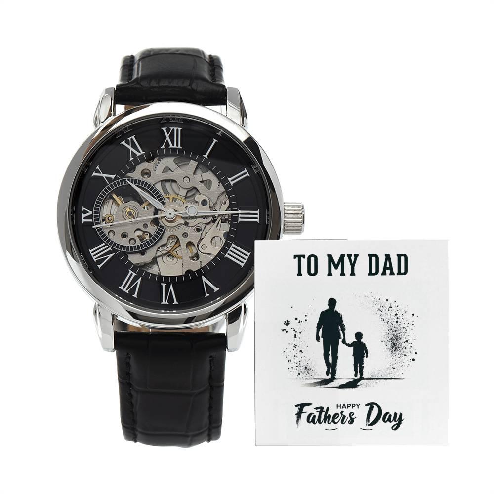 Dad Father's Day Gift Men's Openwork Watch with Gift Box - Mallard Moon Gift Shop