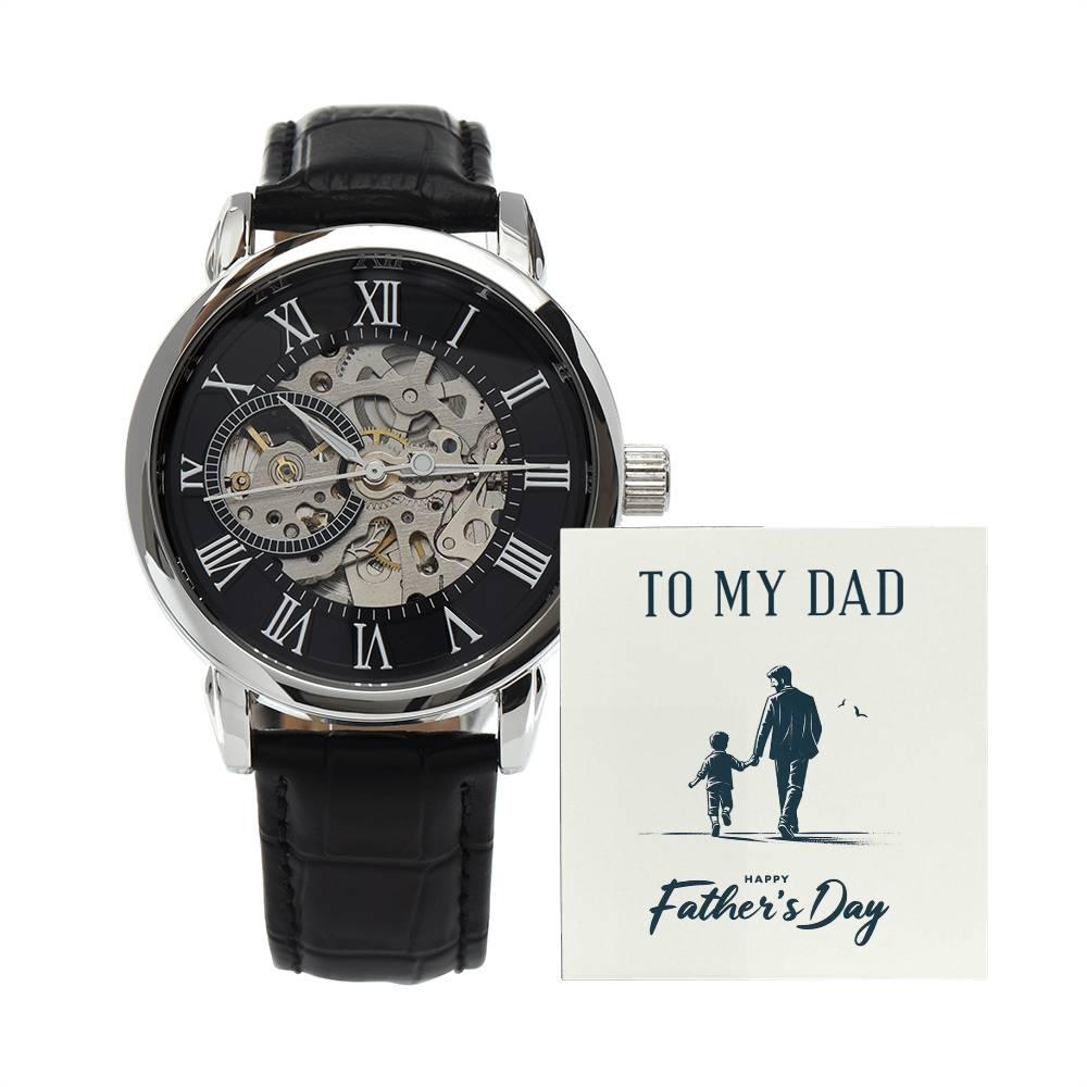 To My Dad Happy Father's Day Men's Openwork Watch with Gift Box - Mallard Moon Gift Shop