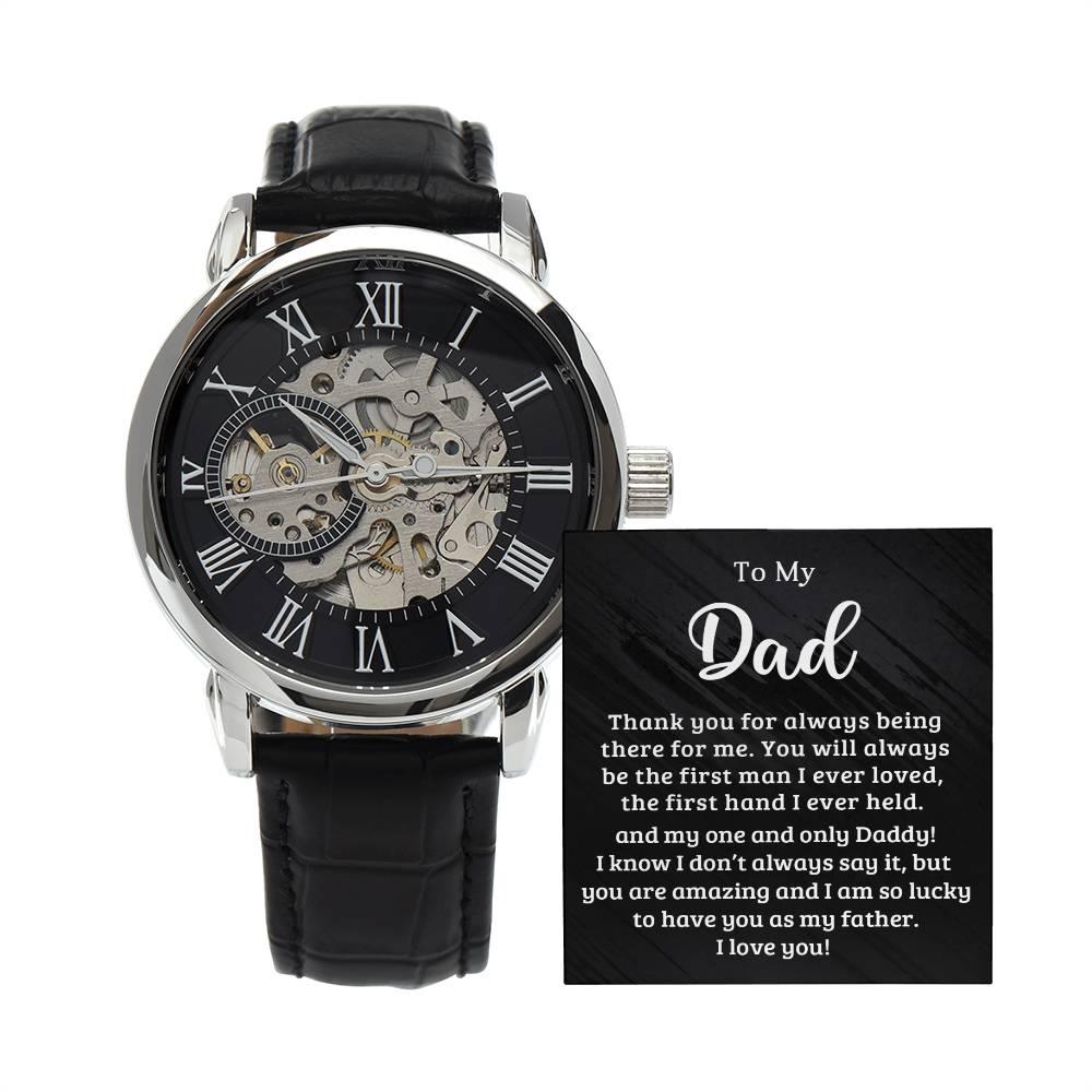 Dad The First Hand I Held Men's Openwork Watch with Gift Box - Mallard Moon Gift Shop