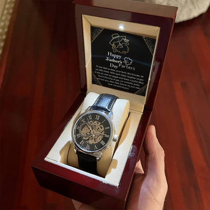 Dad Gift -Funny Happy Farter's Day Men's Openwork Watch with Gift Box - Mallard Moon Gift Shop