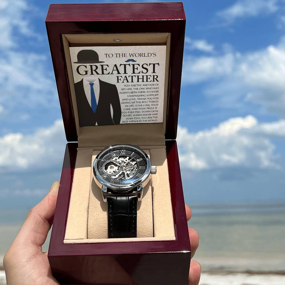 Dad Gift - You Are The Anchor in My Life Men's Openwork Watch with Gift Box - Mallard Moon Gift Shop