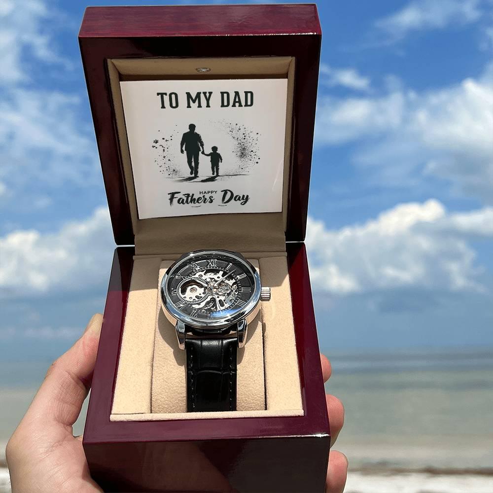 Dad Father's Day Gift Men's Openwork Watch with Gift Box - Mallard Moon Gift Shop