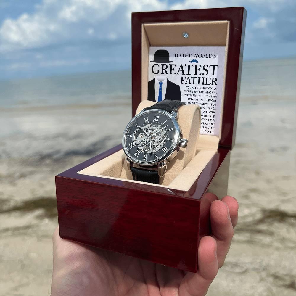 Dad Gift - You Are The Anchor in My Life Men's Openwork Watch with Gift Box - Mallard Moon Gift Shop