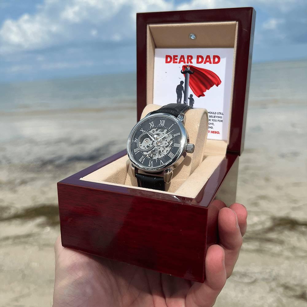 Dad Gift - You Are My Greatest Hero Men's Openwork Watch with Gift Box - Mallard Moon Gift Shop