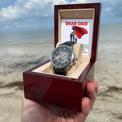 Dad Gift - You Are My Greatest Hero Men's Openwork Watch with Gift Box - Mallard Moon Gift Shop