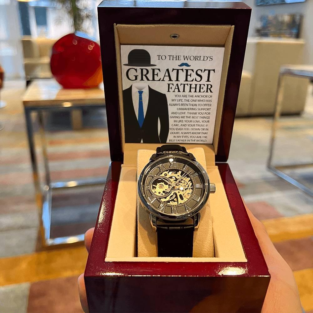 Dad Gift - You Are The Anchor in My Life Men's Openwork Watch with Gift Box - Mallard Moon Gift Shop