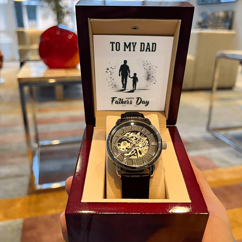 Dad Father's Day Gift Men's Openwork Watch with Gift Box - Mallard Moon Gift Shop