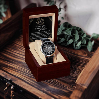 Dad Gift -Funny Happy Farter's Day Men's Openwork Watch with Gift Box - Mallard Moon Gift Shop