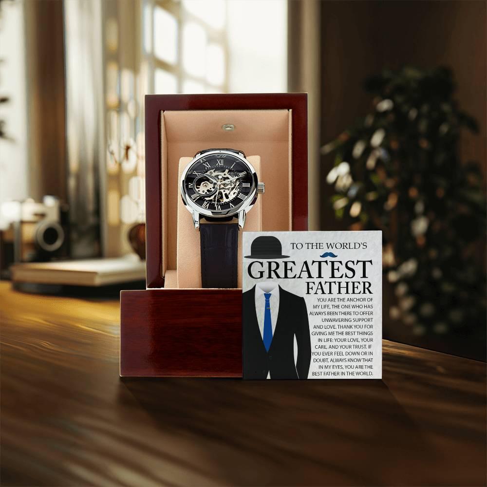 Dad Gift - You Are The Anchor in My Life Men's Openwork Watch with Gift Box - Mallard Moon Gift Shop