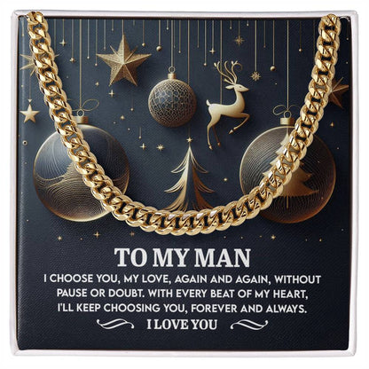Gift for My Man - Every Beat - Cuban Link Chain Necklace - Mallard Moon Gift Shop