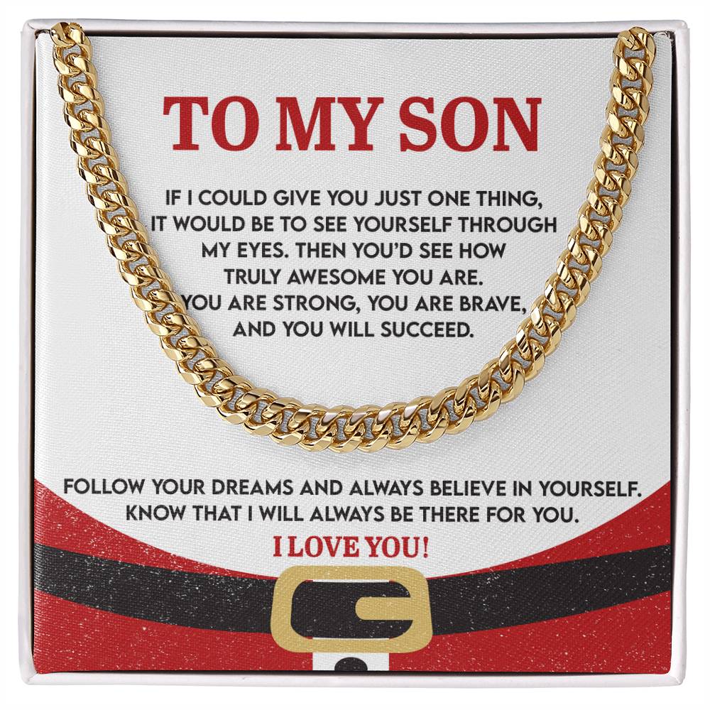 Gift for Son - There For You - Cuban Link Chain Necklace - Mallard Moon Gift Shop