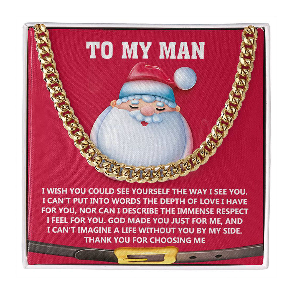 Gift for My Man - Just For Me - Cuban Link Chain Necklace - Mallard Moon Gift Shop