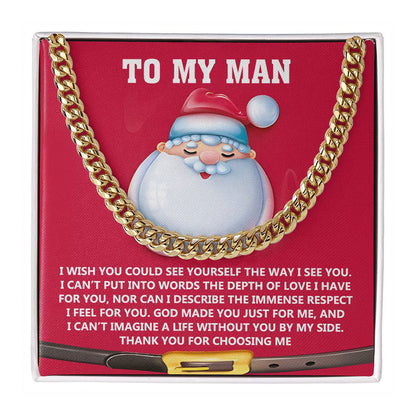 Gift for My Man - Just For Me - Cuban Link Chain Necklace - Mallard Moon Gift Shop