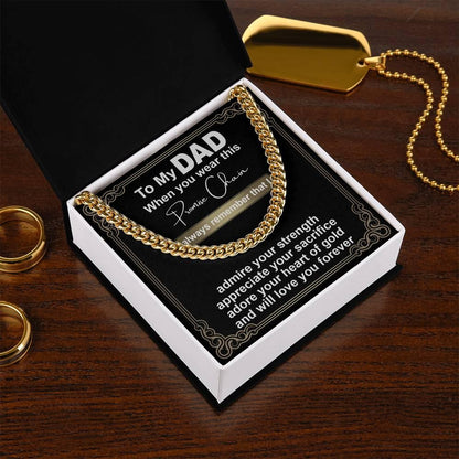 Gift for Dad - Promise Chain Cuban Chain Link Necklace with Gift Box - Mallard Moon Gift Shop