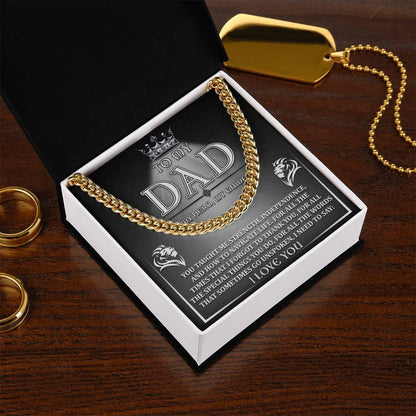 To My Dad - My Hero, My Guide I Need to Say Cuban Chain Link Necklace with Gift Box - Mallard Moon Gift Shop