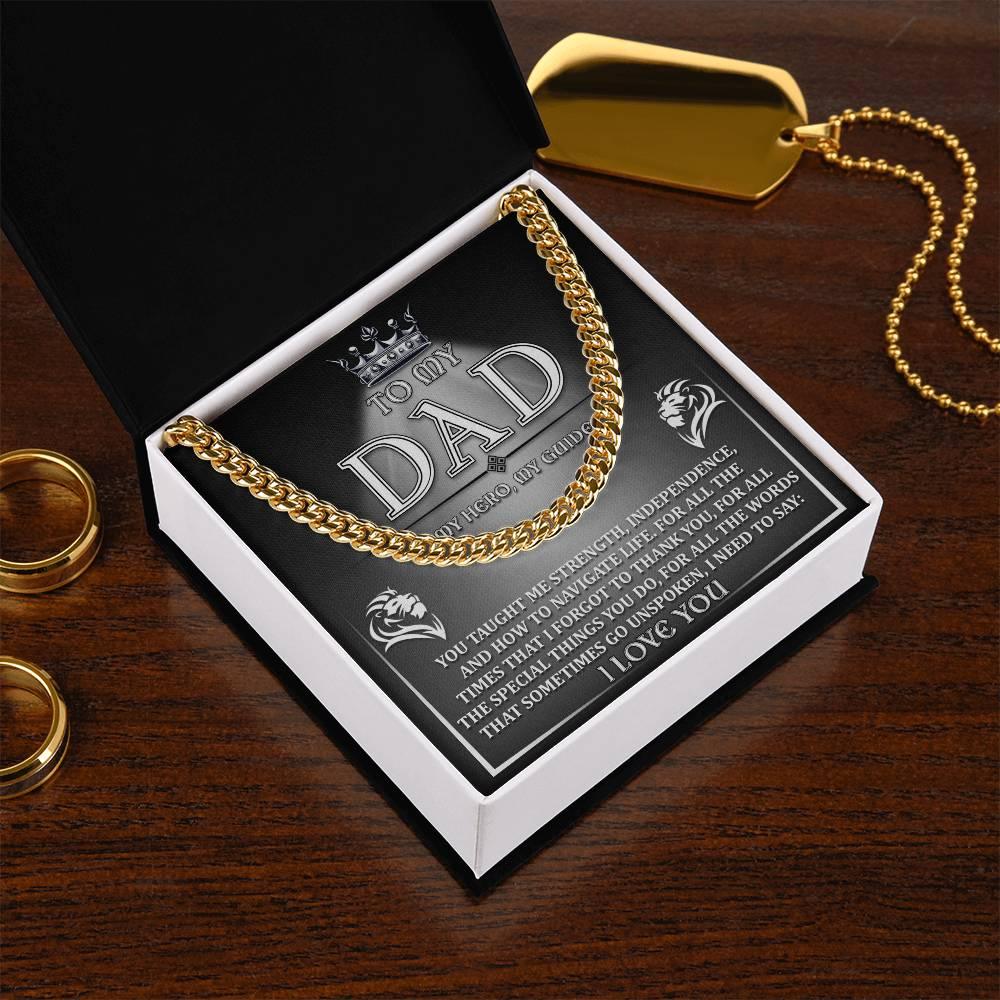 Dad - Need To Say Cuban Chain Link Necklace with Gift Box - Mallard Moon Gift Shop