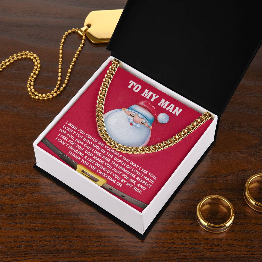 Gift for My Man - Just For Me - Cuban Link Chain Necklace - Mallard Moon Gift Shop