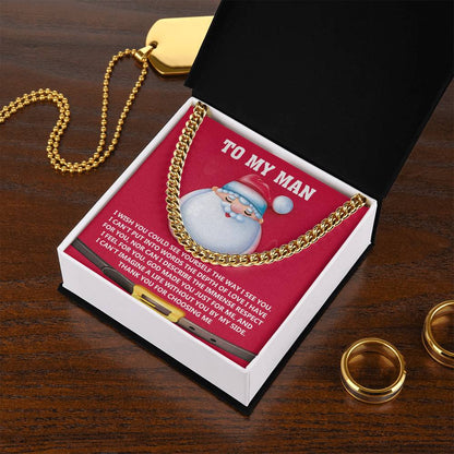 Gift for My Man - Just For Me - Cuban Link Chain Necklace - Mallard Moon Gift Shop