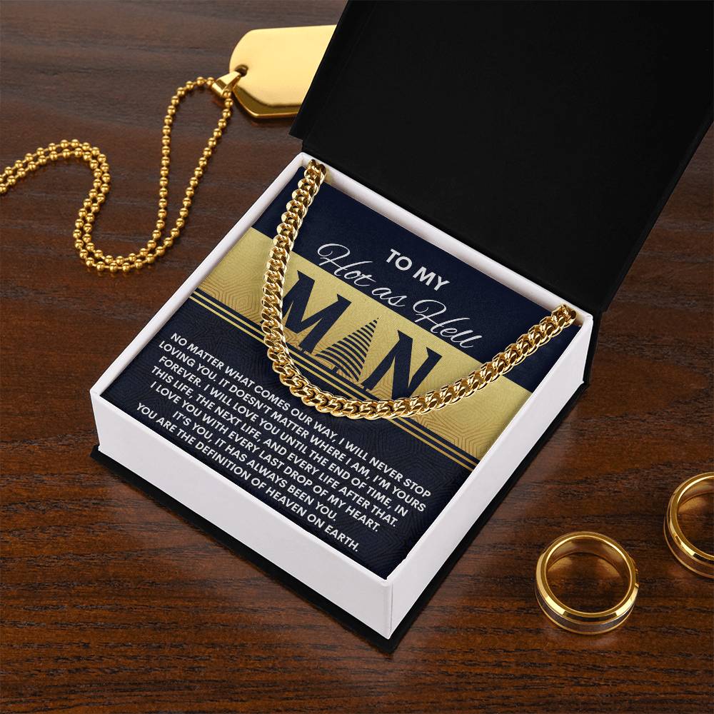 Gift for My Man - Heaven On Earth - Cuban Link Chain Necklace - Mallard Moon Gift Shop