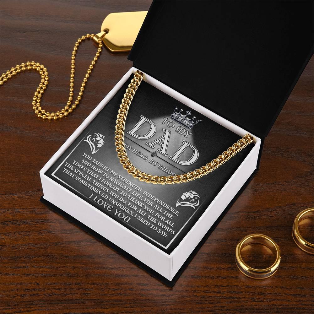 Dad - Need To Say Cuban Chain Link Necklace with Gift Box - Mallard Moon Gift Shop